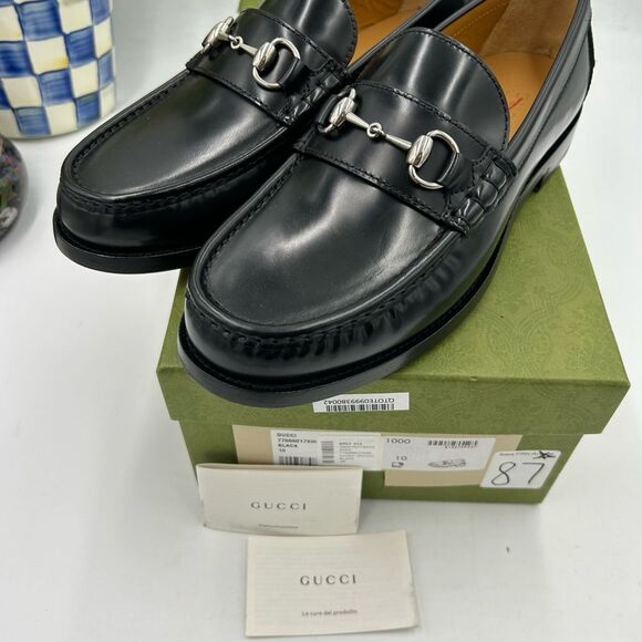 Men's Gucci, leather horse bit loafers size 10 fits 10.5 US made in Italy - Picture 11 of 11